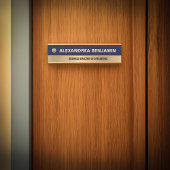 Business Employee Logo Gold Blue Modern Custom サインプレート