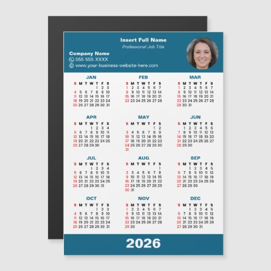 Business Entrepreneur 2026 Calendar Magnet (正面/裏面)