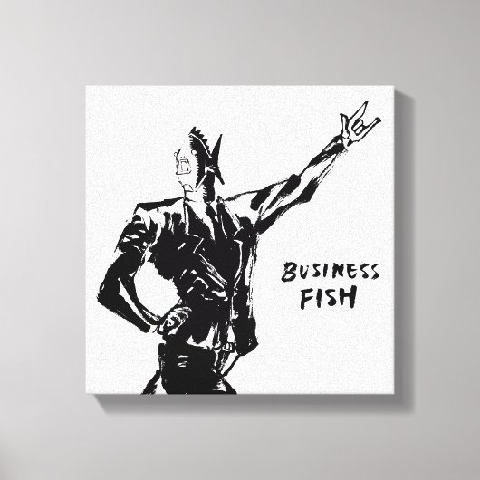 Business Fish Ink 絵画's (Version ZEN) キャンバスプリント (正面)