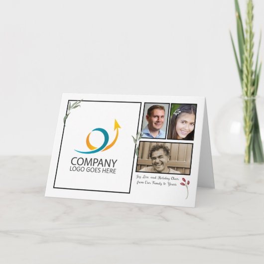 Business From All Us Logo 4フォトクリスマス カード (正面)