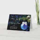 Business From Realtor Custom Name Christmas Blue カード (正面)