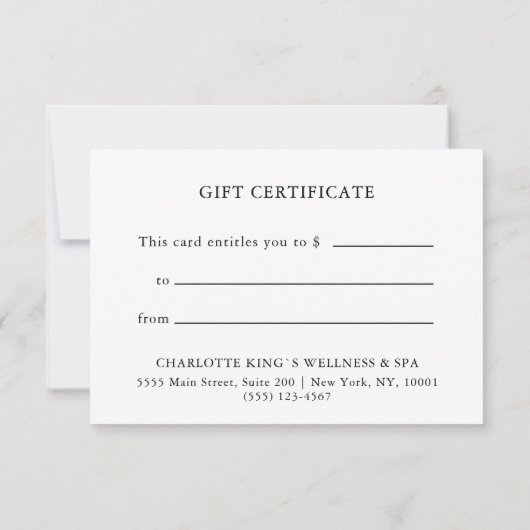BUSINESS GIFT CERTIFICATE | BOHO (裏面)