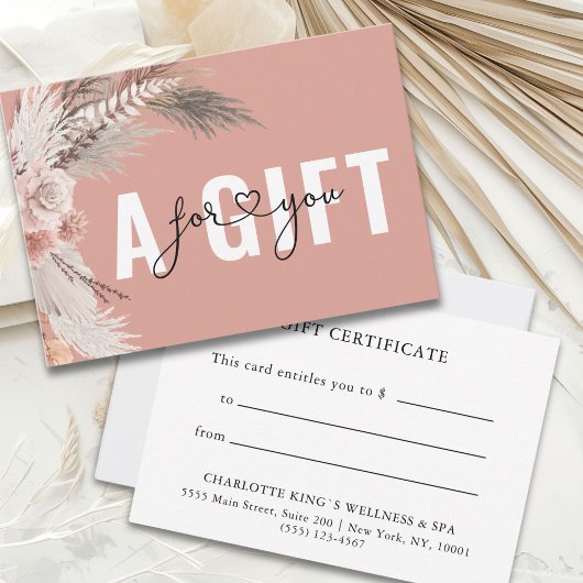 BUSINESS GIFT CERTIFICATE | BOHO