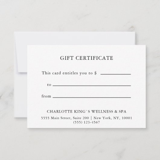 BUSINESS GIFT CERTIFICATE | Christmas Snow Pattern (裏面)