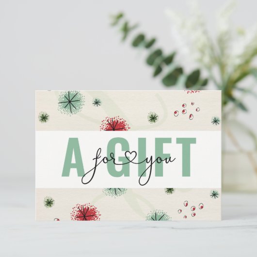 BUSINESS GIFT CERTIFICATE | Christmas Snow Pattern (スタンド正面)