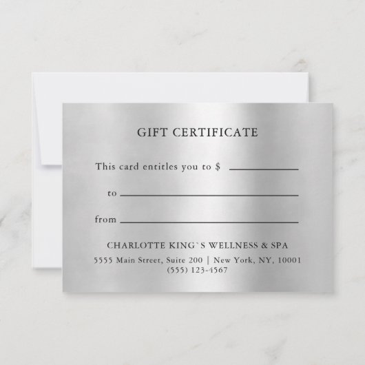 BUSINESS GIFT CERTIFICATE | Gold (裏面)