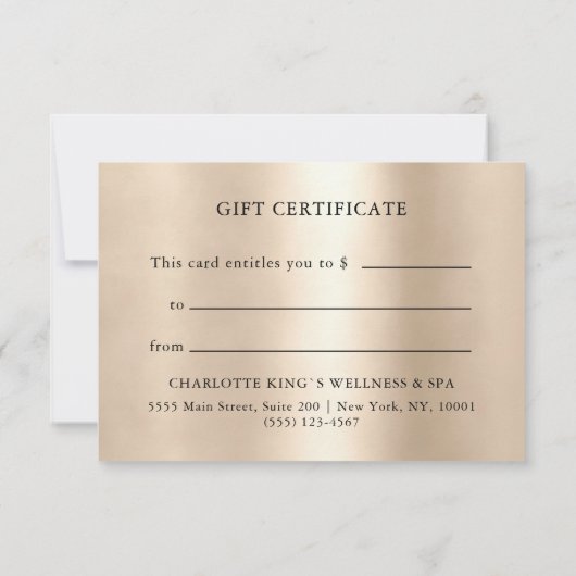 BUSINESS GIFT CERTIFICATE | Gold (裏面)