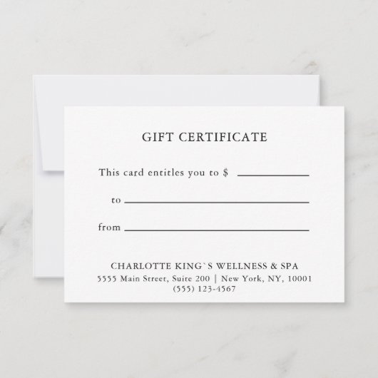 BUSINESS GIFT CERTIFICATE | Leopard Pattern (裏面)