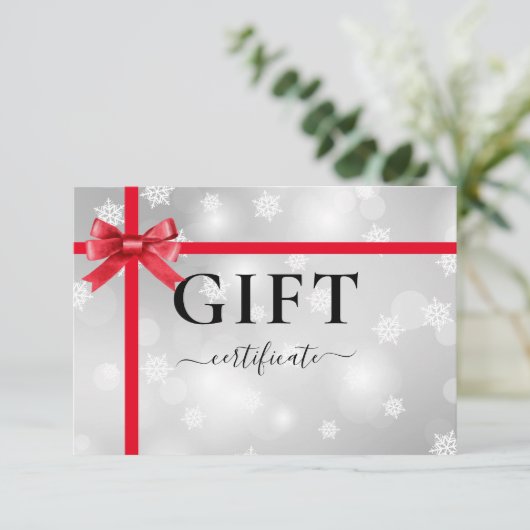 BUSINESS GIFT CERTIFICATE | Modern | Ribbon |  (スタンド正面)