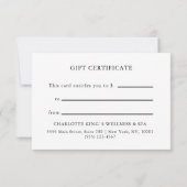 BUSINESS GIFT CERTIFICATE | Modern | Ribbon |  (裏面)