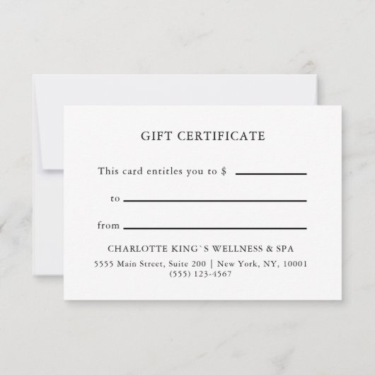 BUSINESS GIFT CERTIFICATE | Modern | Ribbon |  (裏面)