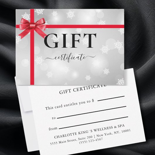 BUSINESS GIFT CERTIFICATE | Modern | Ribbon | 