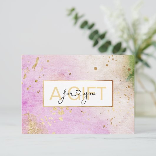 BUSINESS GIFT CERTIFICATE | Modern Watercolour (スタンド正面)