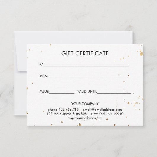 BUSINESS GIFT CERTIFICATE | Modern Watercolour (裏面)