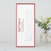 Business Gift Certificate - Printed Template (スタンド正面)