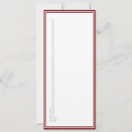 Business Gift Certificate - Printed Template (裏面)