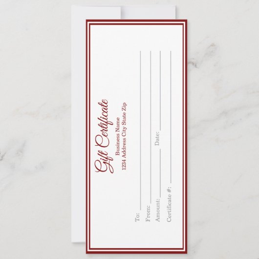 Business Gift Certificate - Printed Template (正面)