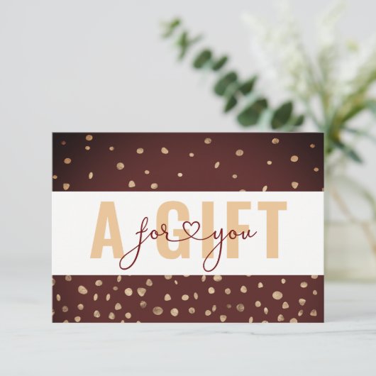 BUSINESS GIFT CERTIFICATE | Red Gold Dots (スタンド正面)