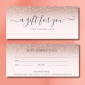 Business Gift Certificate Rose Gold Ombre