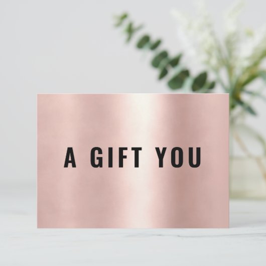 BUSINESS GIFT CERTIFICATE | Rosegold (スタンド正面)