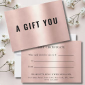 BUSINESS GIFT CERTIFICATE | Rosegold