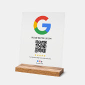 Business Google Review Tabletop Sign l QR Code アクリルサイン (傾斜)