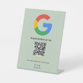 Business Google Review Tabletop Sign l QR Code 台座サイン (正面)