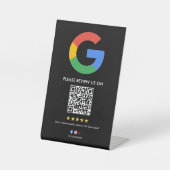 Business Google Review Tabletop Sign l QR Code 台座サイン (正面)