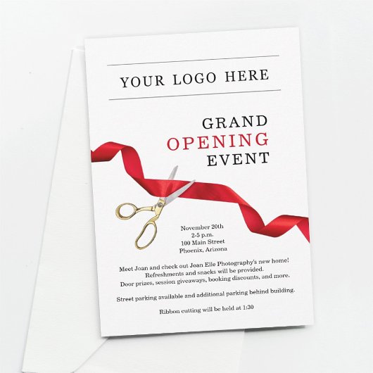 Business Grand Opening招待状 – ロゴの追加 招待状