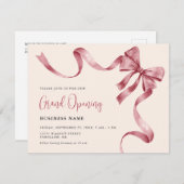 Business Grand Opening Modern Ribbon Cutting 招待状 (正面/裏面)