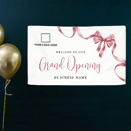 Business Grand Opening Ribbon Logo Welcome Banner 横断幕