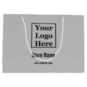 Business Gray Black文字ロゴはこちらテンプレート ラージペーパーバッグ (裏面)