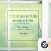 Business Green Opening Hours Sign | Window Cling ウィンドウサイン (ホーム)