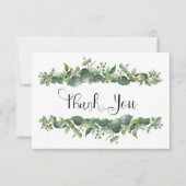 Business Greenery白い花ありがとう サンキューカード (正面)