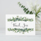 Business Greenery白い花ありがとう サンキューカード (スタンド正面)