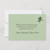 Business Greenery白い花ありがとう サンキューカード (裏面)