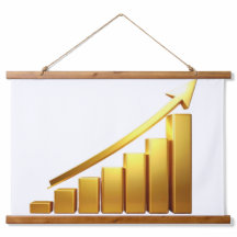 Business Growth Concept with Golden Upward Chart