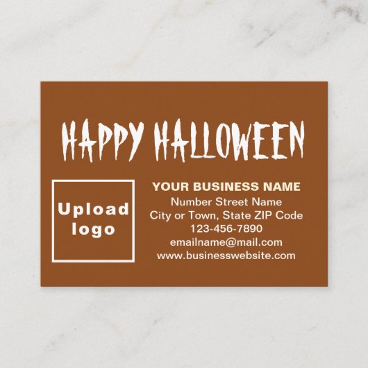 Business Halloween Greeting on Brown エンクロージャーカード (正面)
