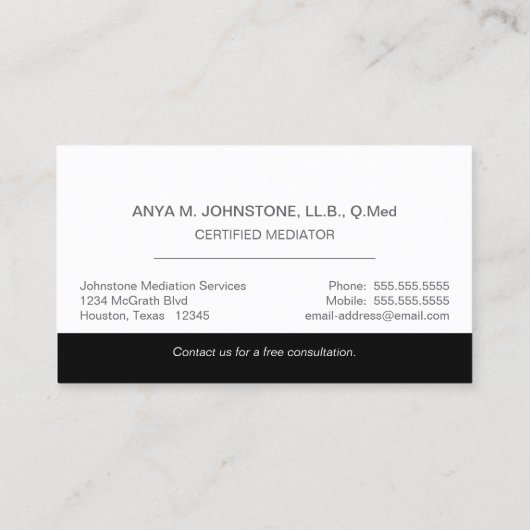 Business Handshake Professional Black Gray 名刺 (裏面)