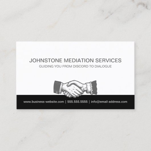 Business Handshake Professional Black Gray 名刺 (正面)