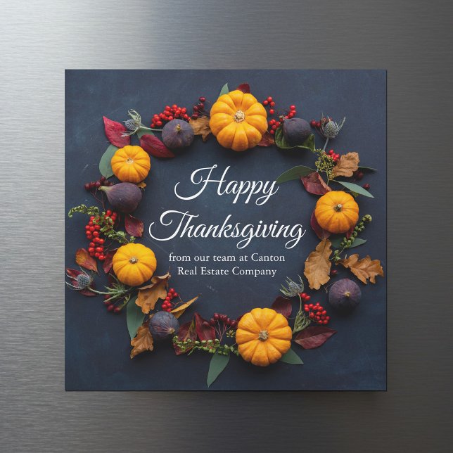 Business Happy Thanksgiving Pumpkin Magnetic Card (クリエイターアップロード済み)