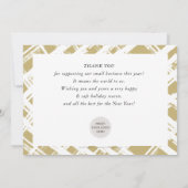 BUSINESS HOLIDAYは感謝していザシーズンブラック金ゴールド 招待状 (裏面)