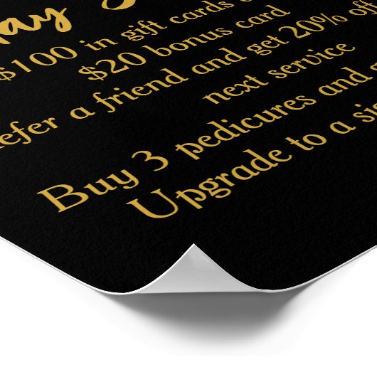 Business Holiday Specials Custom Black Gold ポスター (角)