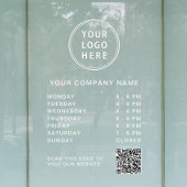 Business Hours Logo Create QR Code White Lettering ウィンドウサイン