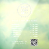 Business Hours Logo Create QR Code White Lettering ウィンドウサイン (シート3)