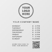 Business Hours Logo Create Your QR Code ウィンドウサイン (シート)