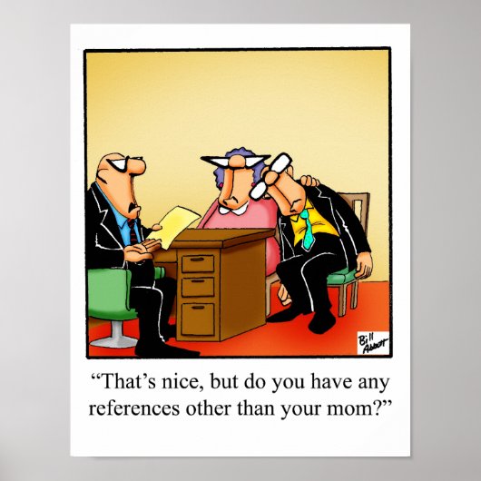 Business Humor "Mom Reference" Poster ポスター (正面)