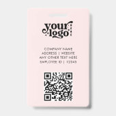 Business ID Card QR Modern Large Photo Employee バッジ (裏面)