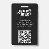 Business ID Card QR Modern Large Photo Employee バッジ (裏面)