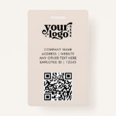 Business ID Card QR Modern Large Photo Employee バッジ (裏面)